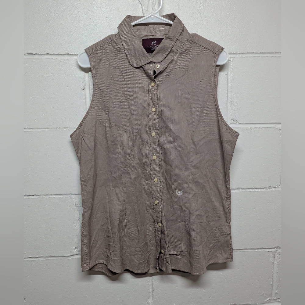 Sacoor Brothers Women's Sleeveless Button-Up Top Size 46/20 (Medium?)